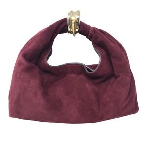 Madewell The Mini Pouch in Suede Cabernet Red Suede‎ NY139 NWT Hobo Purse